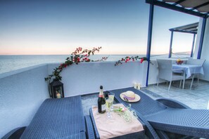 Junior Studio Suite, 1 King Bed, Beach View, Beachfront | Terrace/patio - Chios Xenia Studio & Apartments (Chios)