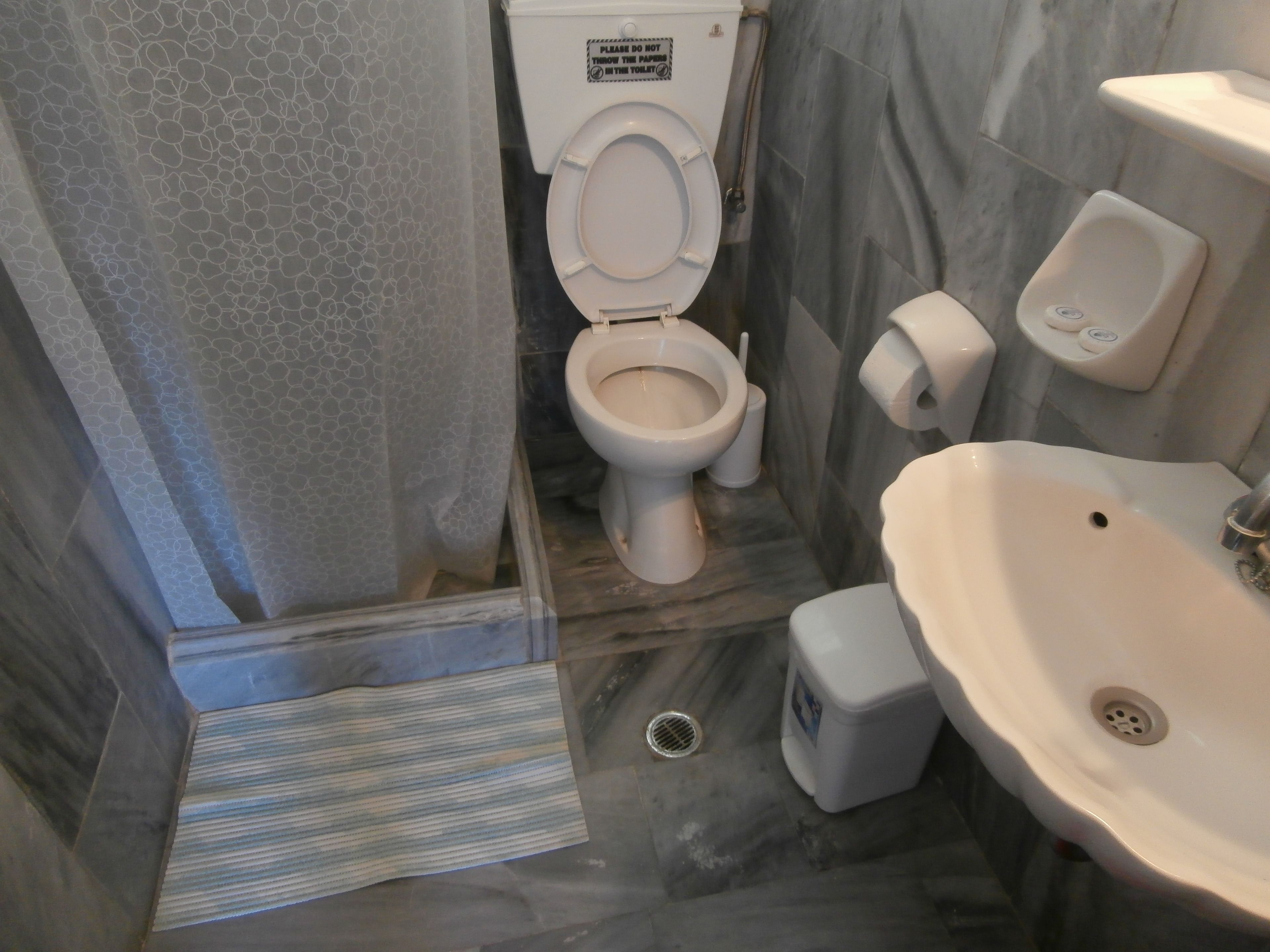 shower, rainfall showerhead, designer toiletries, hair dryer