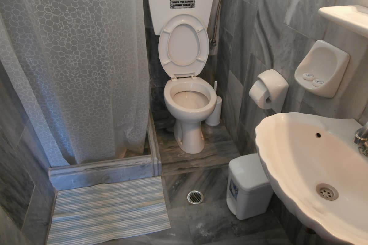 shower, rainfall showerhead, designer toiletries, hair dryer