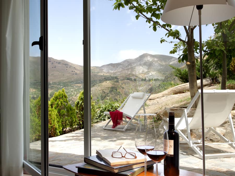 Habitación doble superior, terraza, vistas a la montaña | Terraza o patio