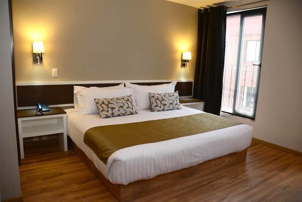 In-room safe, laptop workspace, blackout curtains, soundproofing