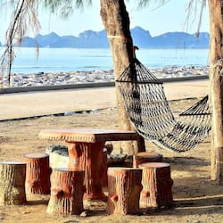 Beach nearby, sun-loungers