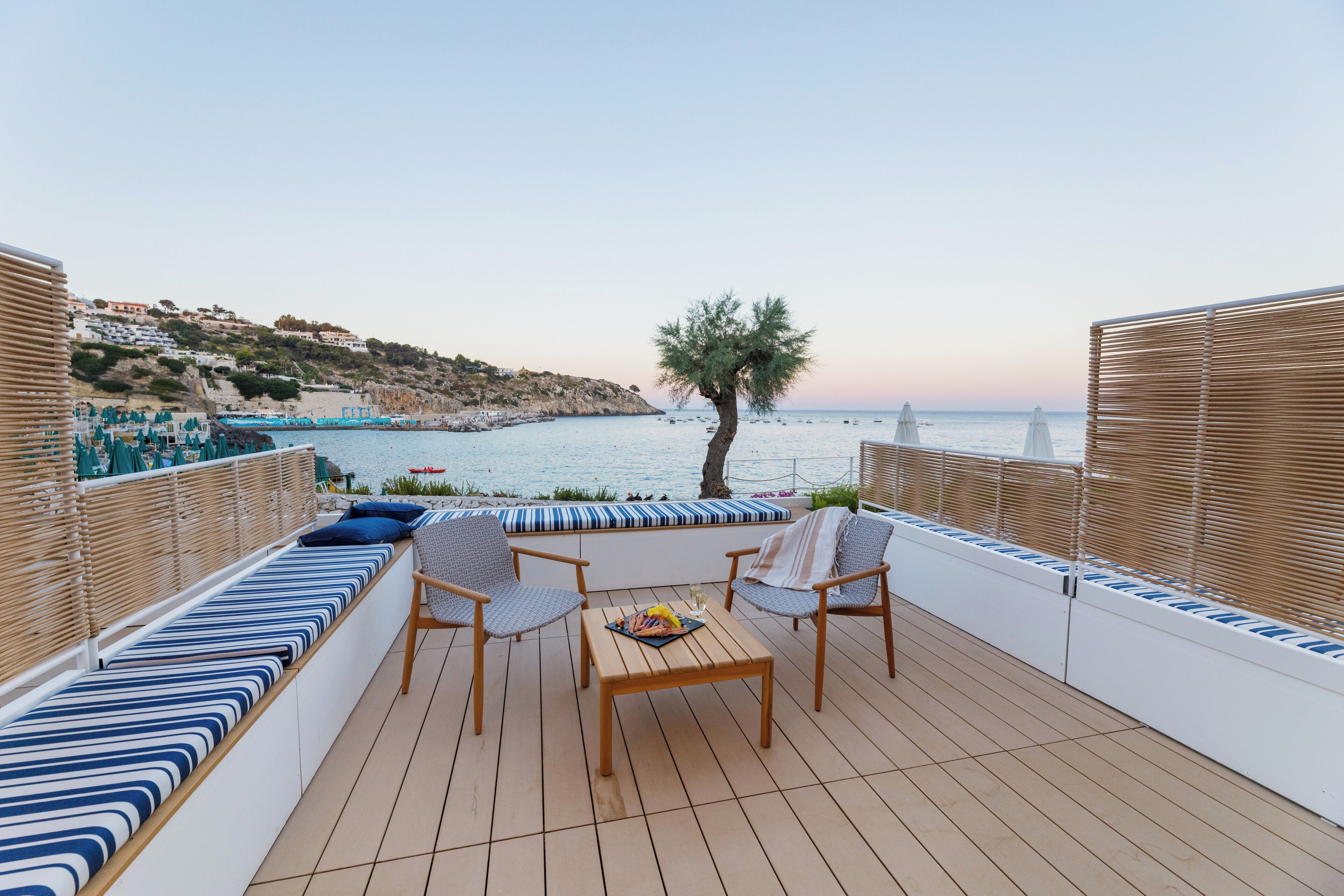 panoramic suite, 1 queen bed, hot tub, sea view | terrace/patio