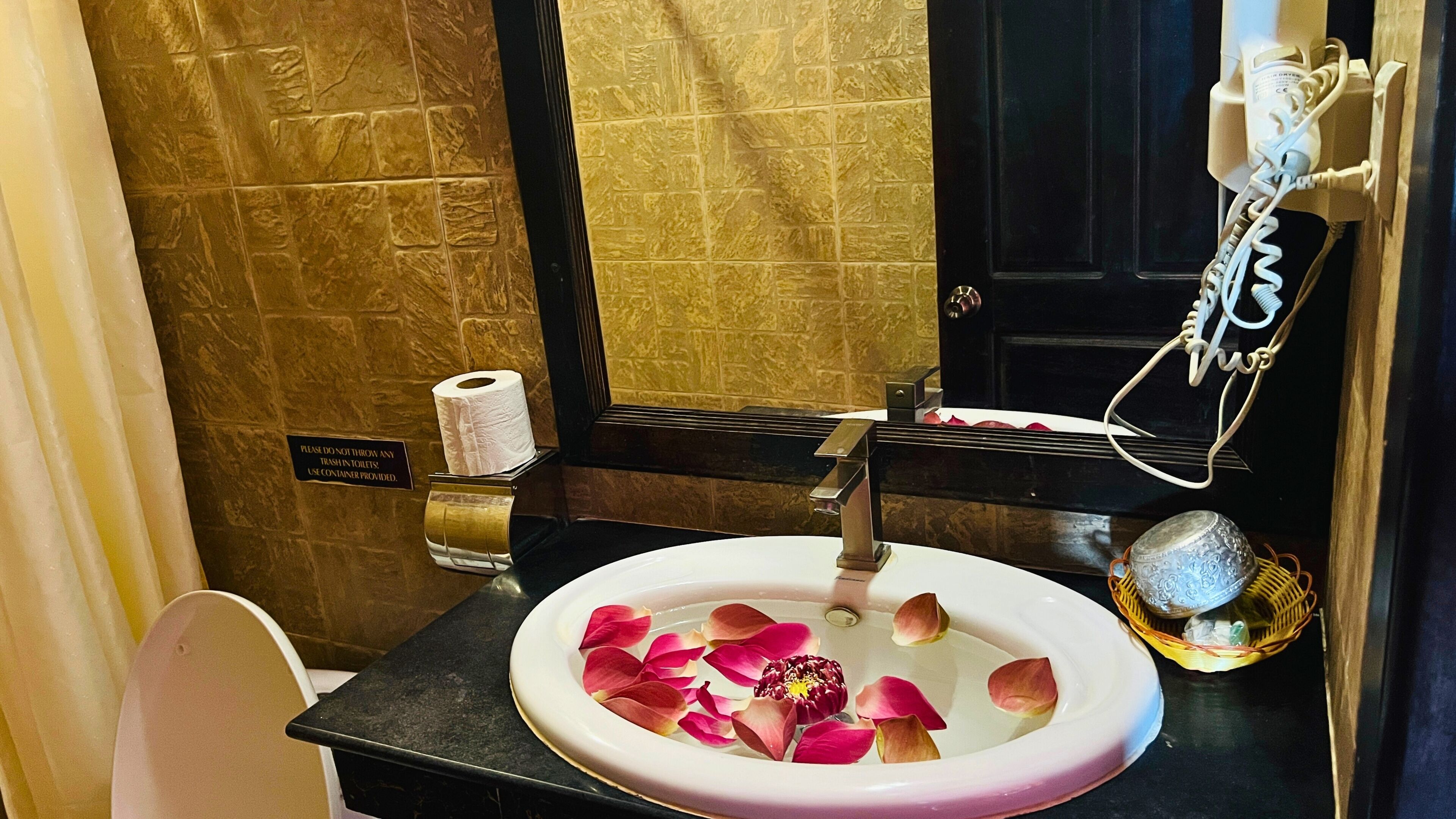 shower, rainfall showerhead, free toiletries, hair dryer