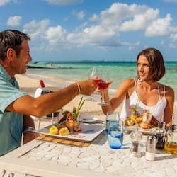 Breakfast, lunch, dinner served; international cuisine, beach views