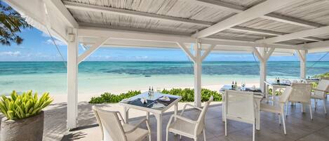 Breakfast, lunch, dinner served; international cuisine, beach views