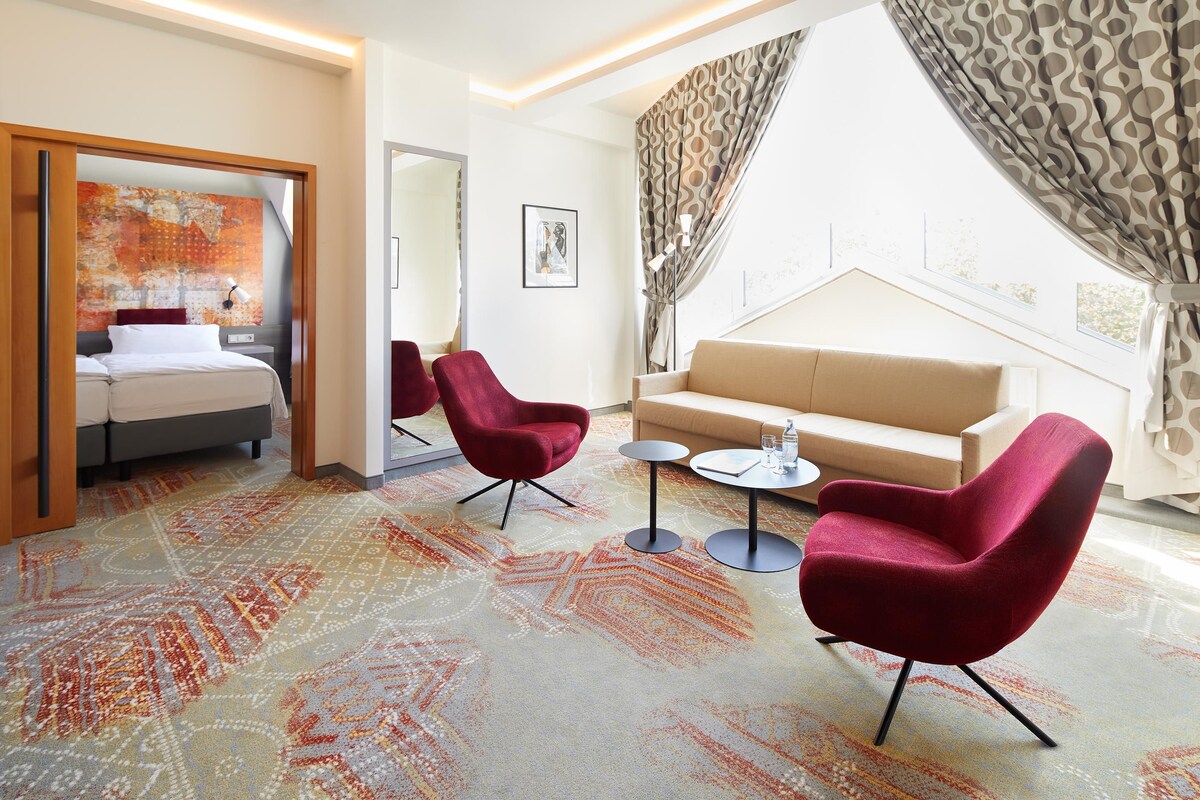 Suite, 1 Double Bed (Larger Room) | Hypo-allergenic bedding, minibar, in-room safe, desk