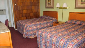 Room, 2 Double Beds, Non Smoking | Free WiFi, bed sheets, alarm clocks