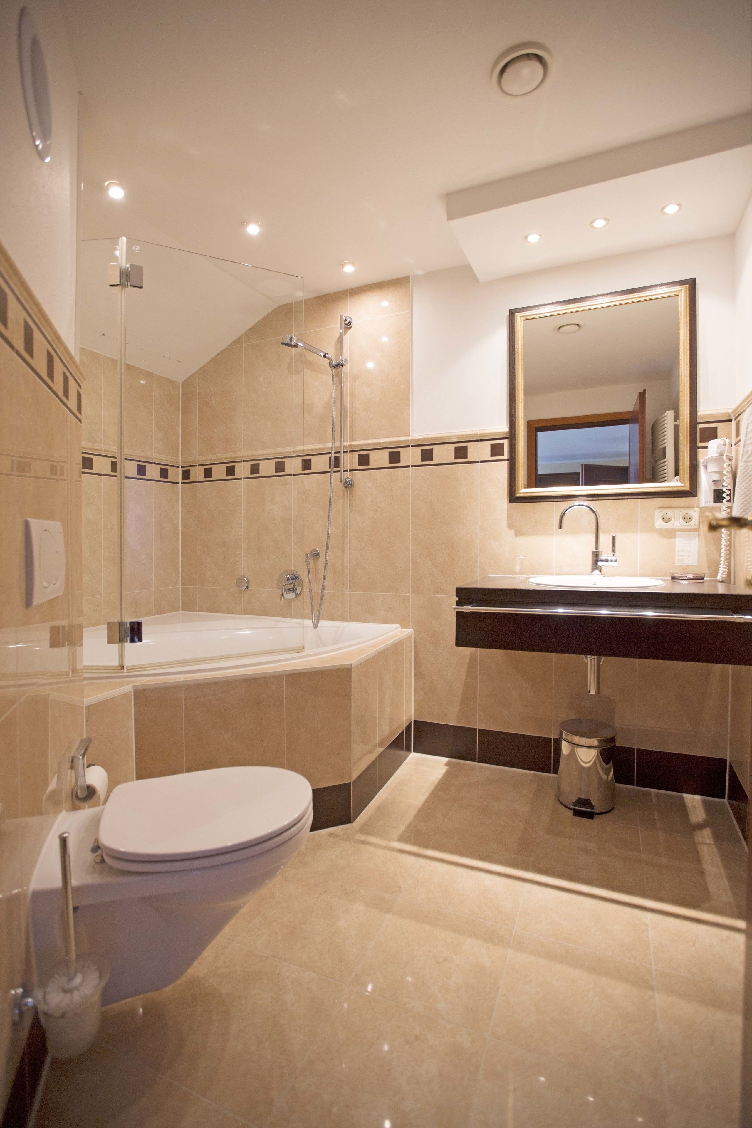 free toiletries, hair dryer, bathrobes, slippers