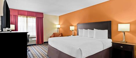 Chambre Standard, 1 très grand lit, non-fumeur, réfrigérateur et four à micro-ondes | Ameublement unique, fer et planche à repasser, accès au Wi-Fi (inclus)
