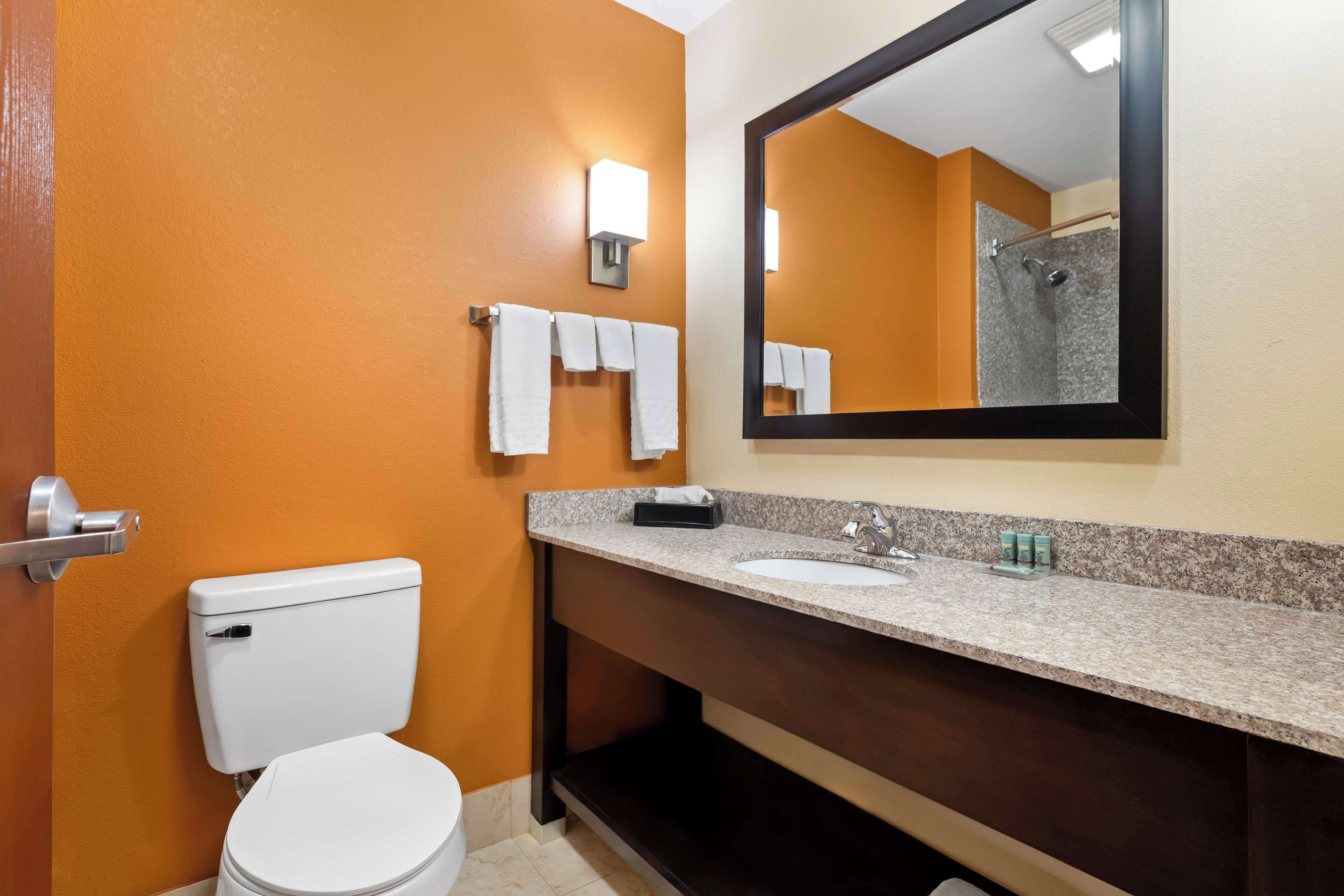 suite, 1 king bed with sofa bed, non smoking, refrigerator & microwave (with sofabed) | bathroom | combined shower/bathtub, hair dryer, towels