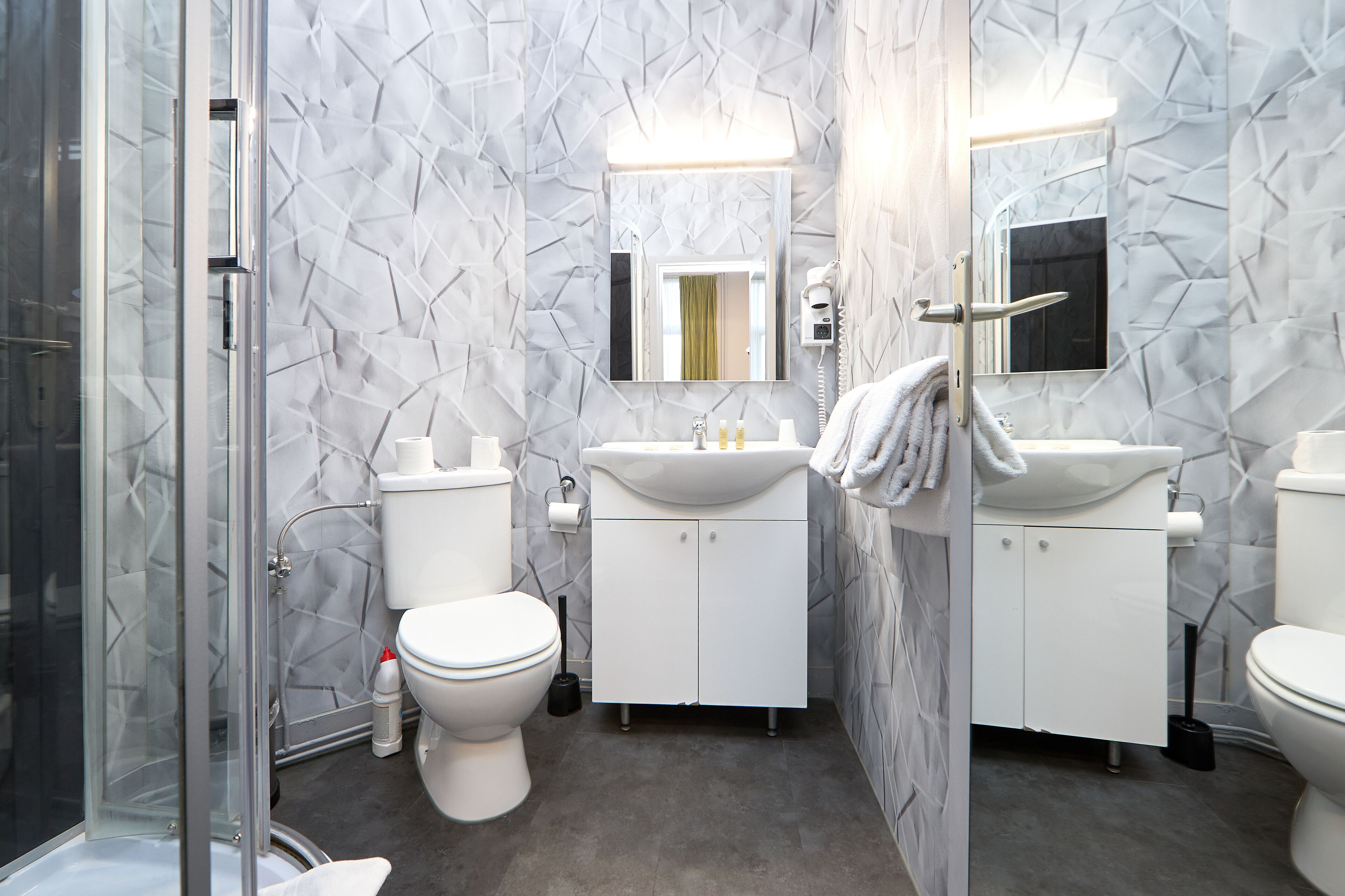 double room | bathroom | hair dryer, towels