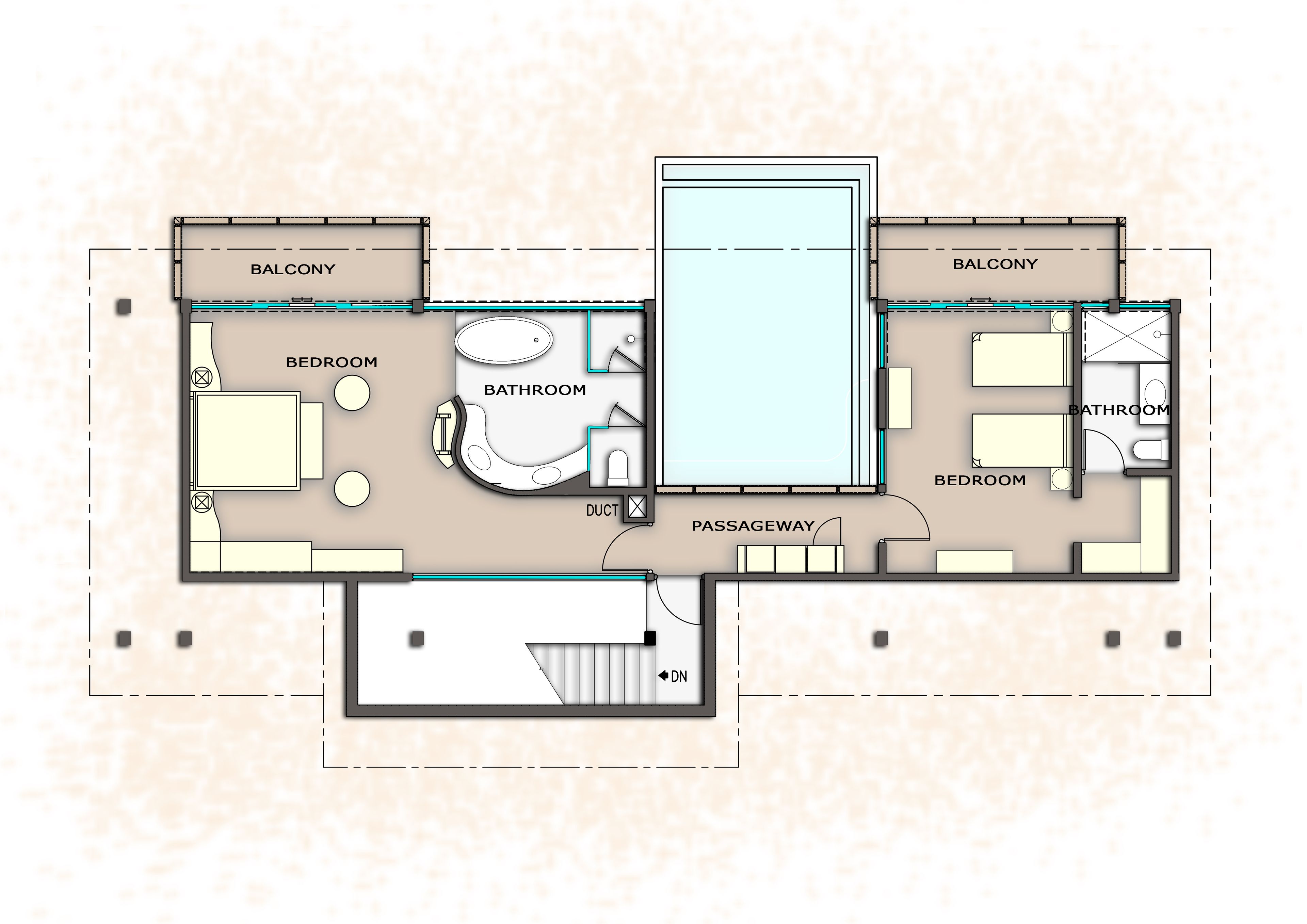 beach villa | floor plan