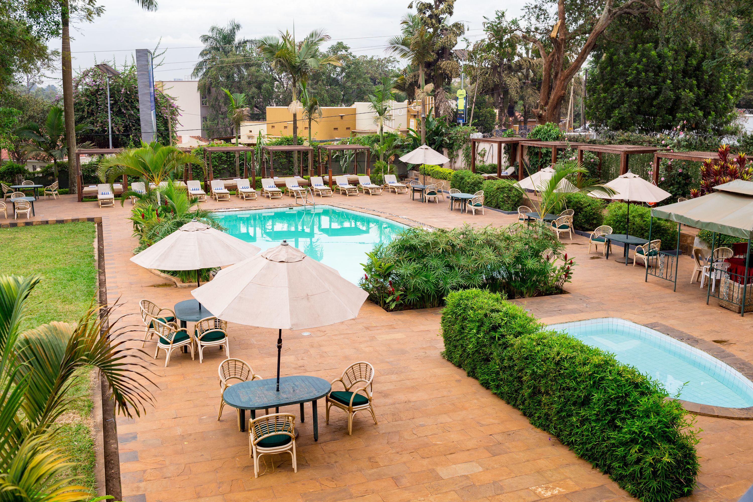 outdoor pool, open 7:00 am to 7:00 pm, free pool cabanas, pool umbrellas