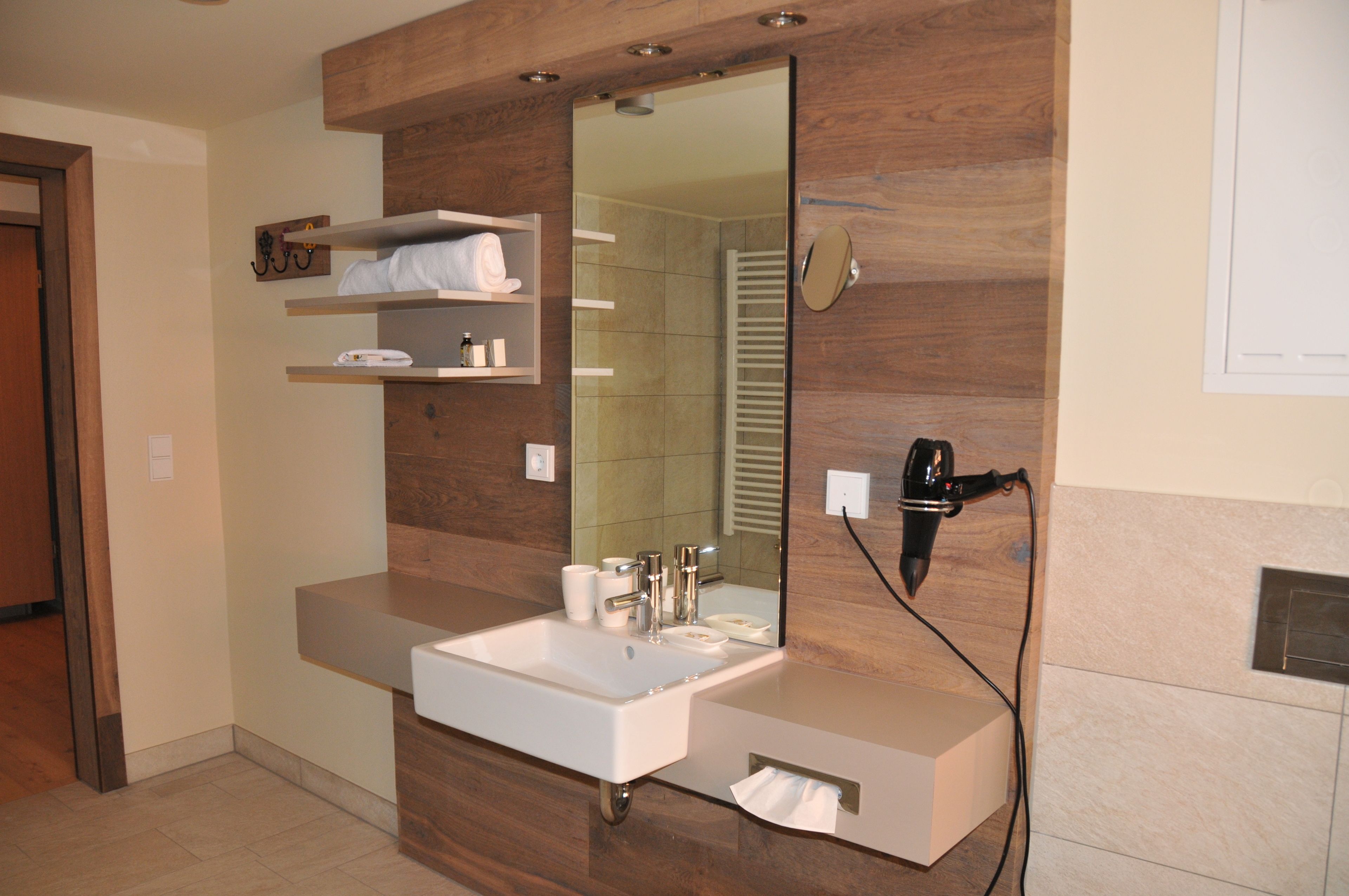 free toiletries, hair dryer, towels