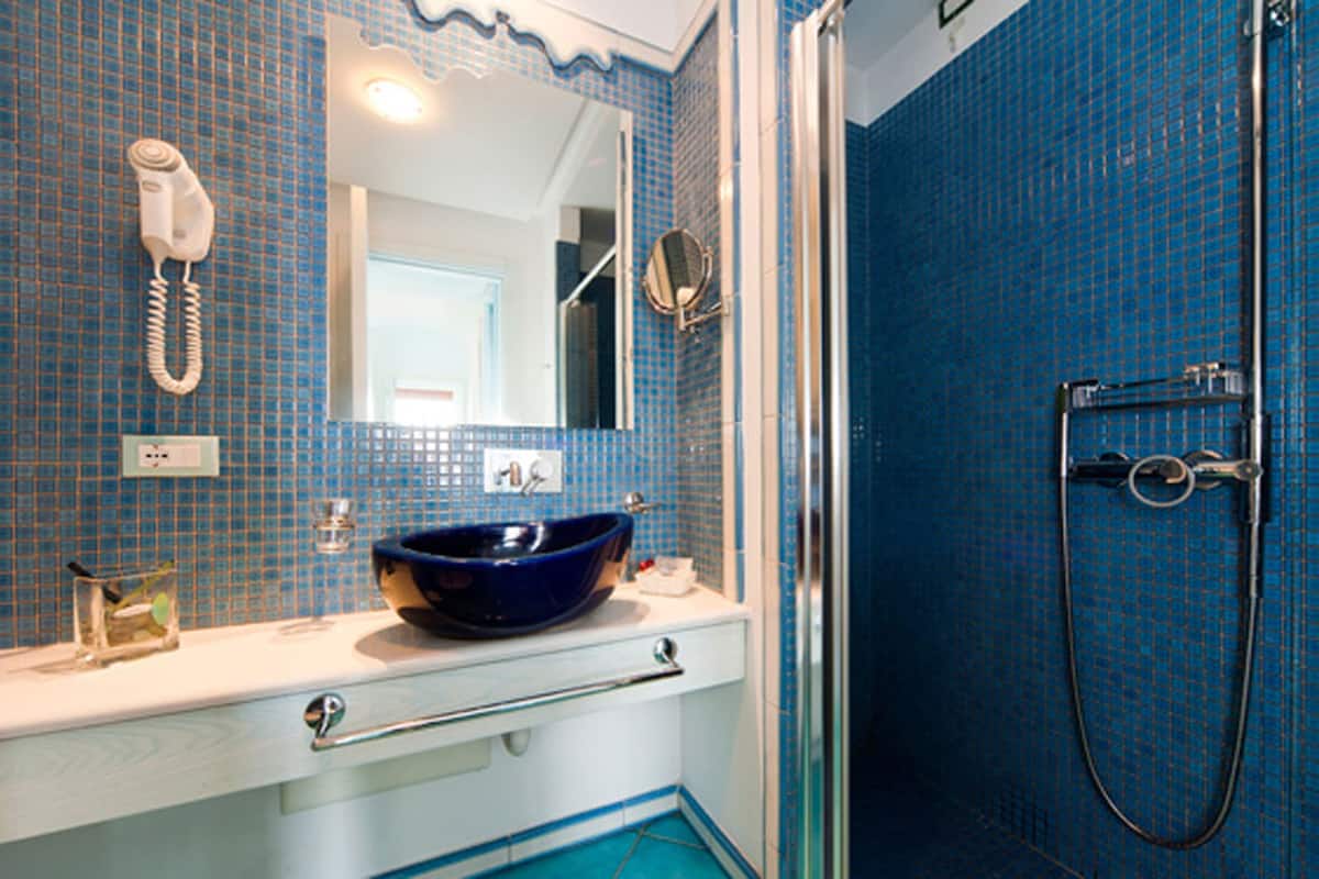 shower, free toiletries, hair dryer, bidet