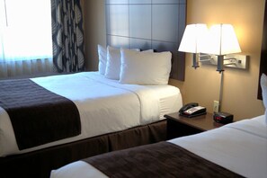 Standard Double Queen | Premium bedding, pillowtop beds, desk, iron/ironing board