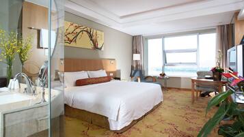 Hypo-allergenic bedding, down duvets, pillow-top beds, free minibar