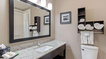 Free toiletries, hair dryer, towels