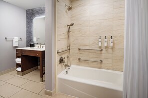 Suite, 1 King Bed, Accessible (Hearing) | Bathroom | Combined shower/bathtub, designer toiletries, hair dryer, towels - Homewood Suites by Hilton Midland, TX (Midland)