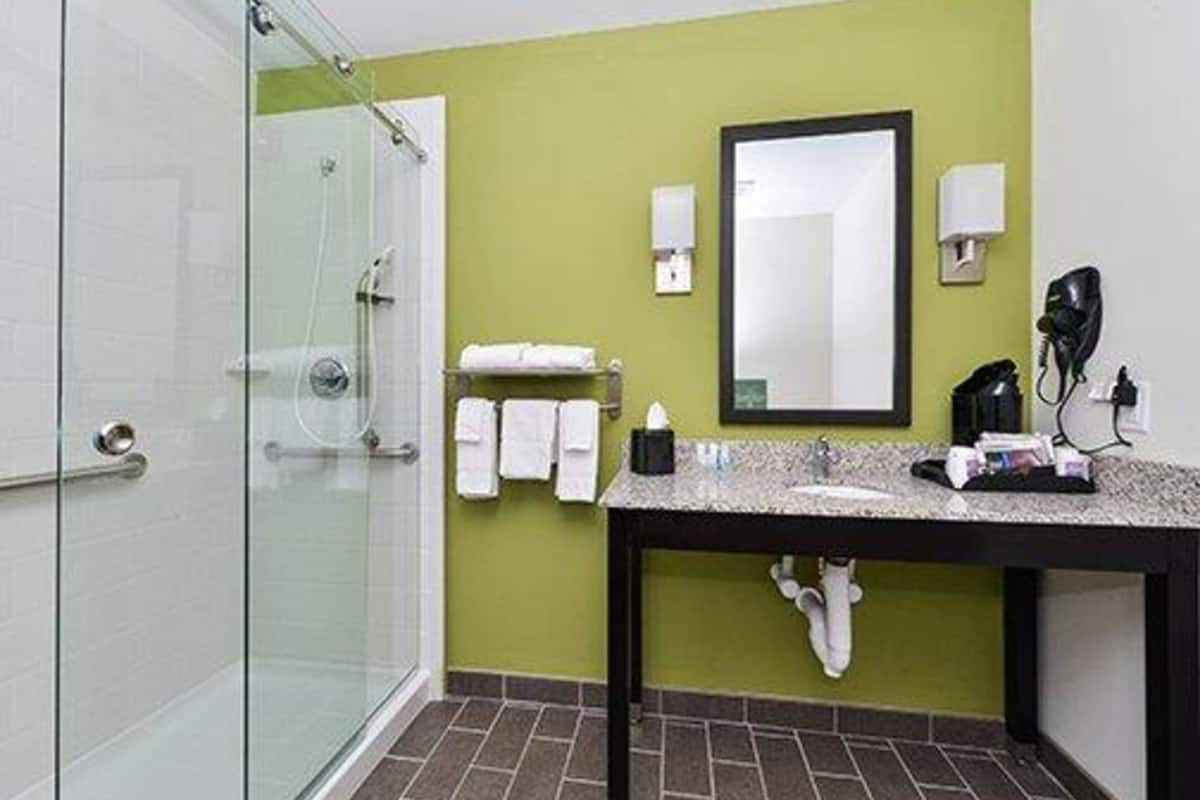 free toiletries, hair dryer, towels, soap