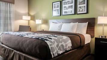 1 bedroom, premium bedding, down duvets, desk