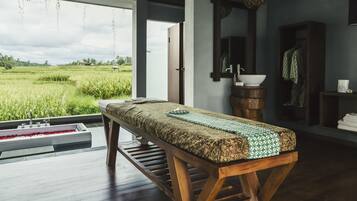 Aromatherapy, hot stone massages, body scrubs, facials, reflexology