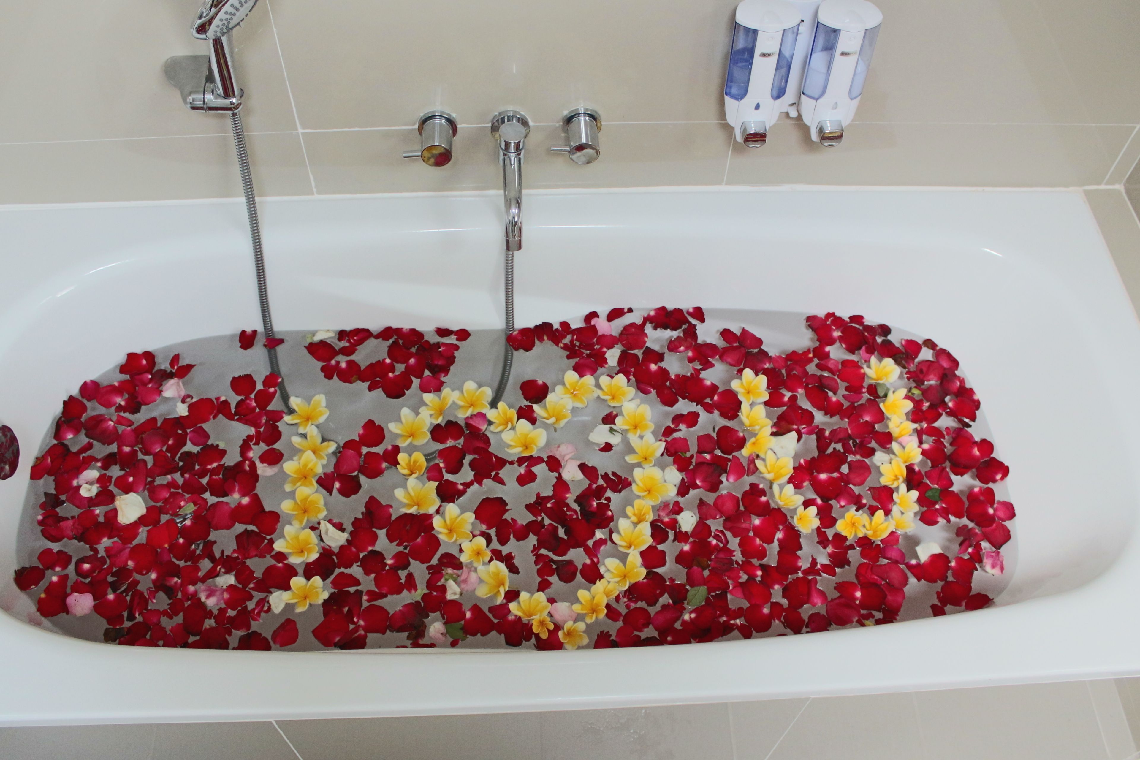 villa, 2 bedrooms, private pool | deep-soaking bathtub