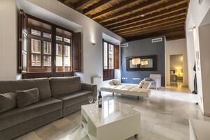 Superior Apartment, 1 Bedroom | Living room | Flat-screen TV