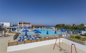 2 outdoor pools, pool umbrellas, pool loungers