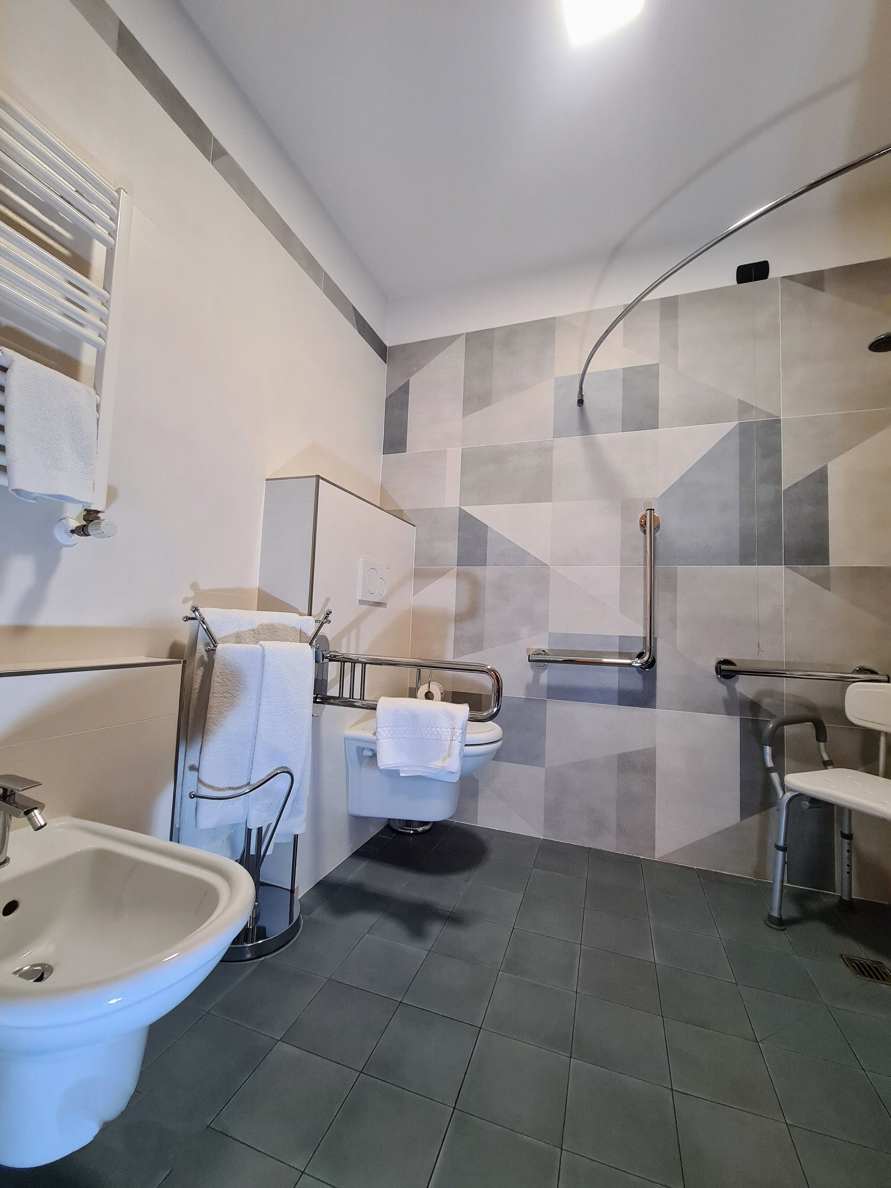 basic double room | bathroom | shower, free toiletries, hair dryer, bidet