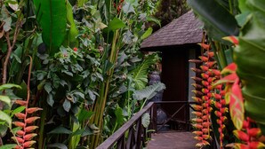 A wooden pathway leading to a building surrounded by lush tropical vegetation. - Novotel Goa Resort & Spa Candolim (Candolim)