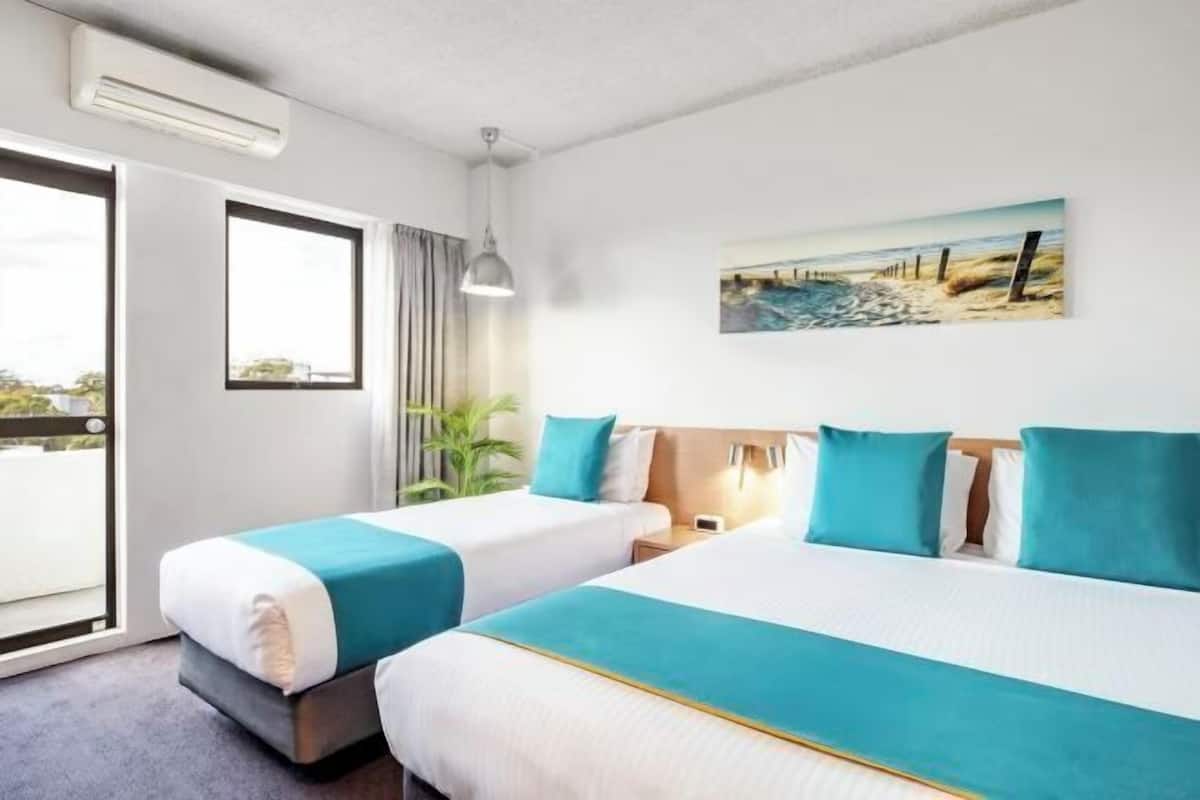 1 bedroom, desk, laptop workspace, iron/ironing board