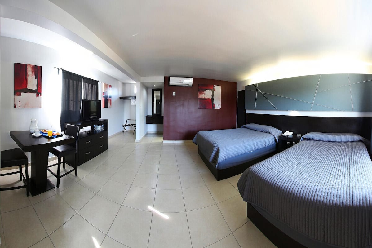 Blackout drapes, iron/ironing board, free WiFi, bed sheets