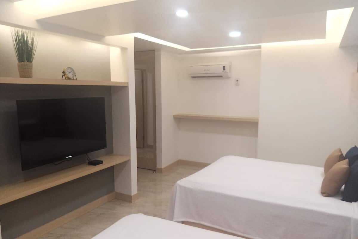 1 bedroom, blackout curtains, iron/ironing board, free WiFi