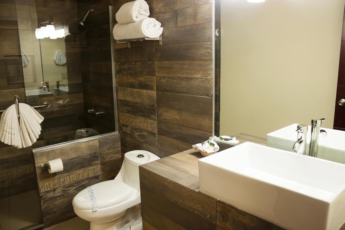 Bathroom | Shower, rainfall showerhead, free toiletries, hair dryer