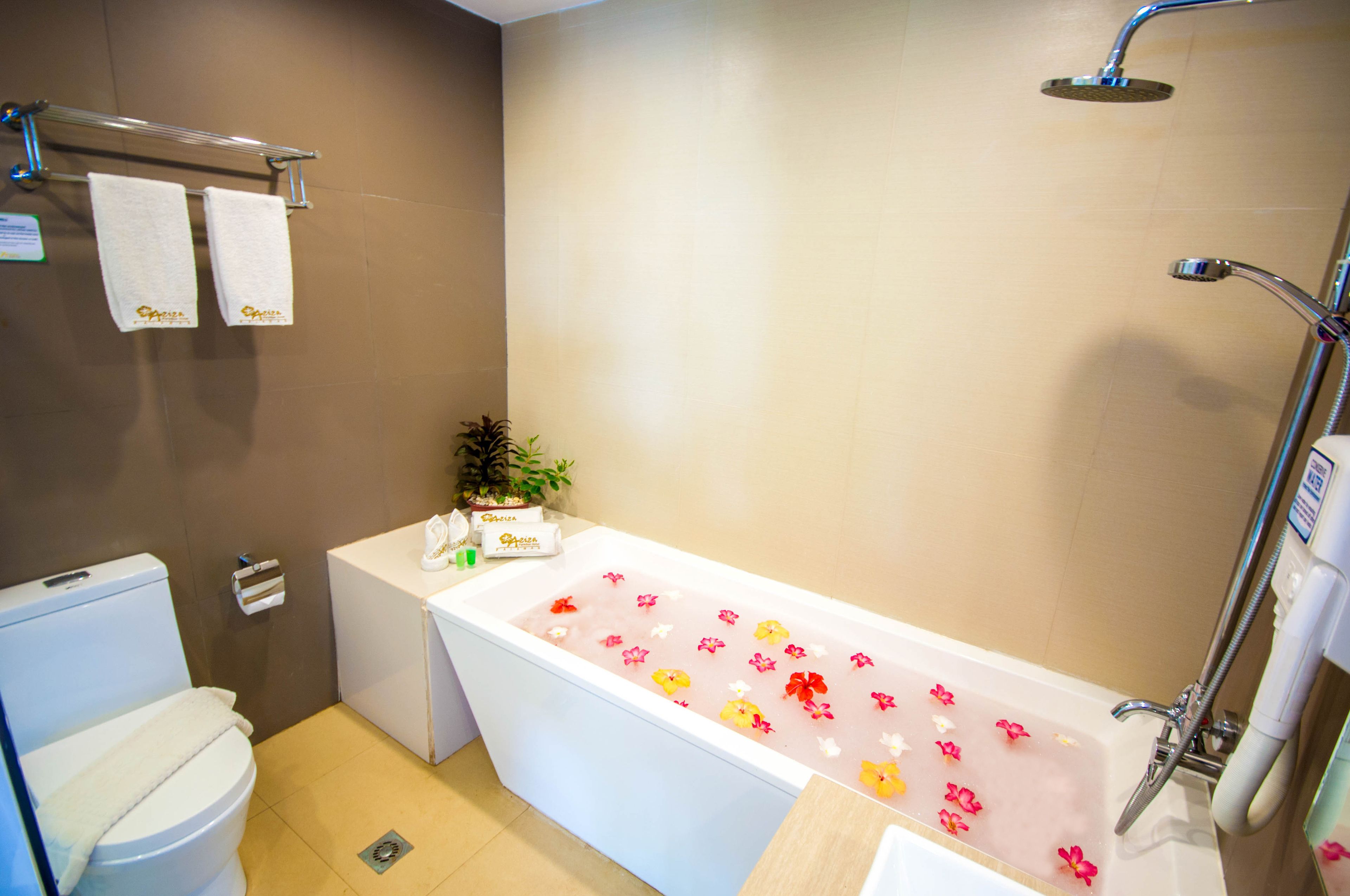 Regadera, amenidades de baño gratuitas, secadora de cabello, pantuflas 