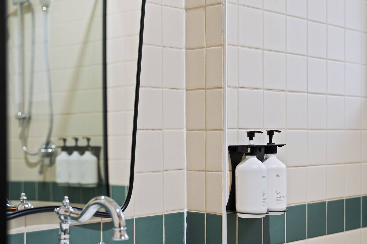 shower, free toiletries, hair dryer, slippers