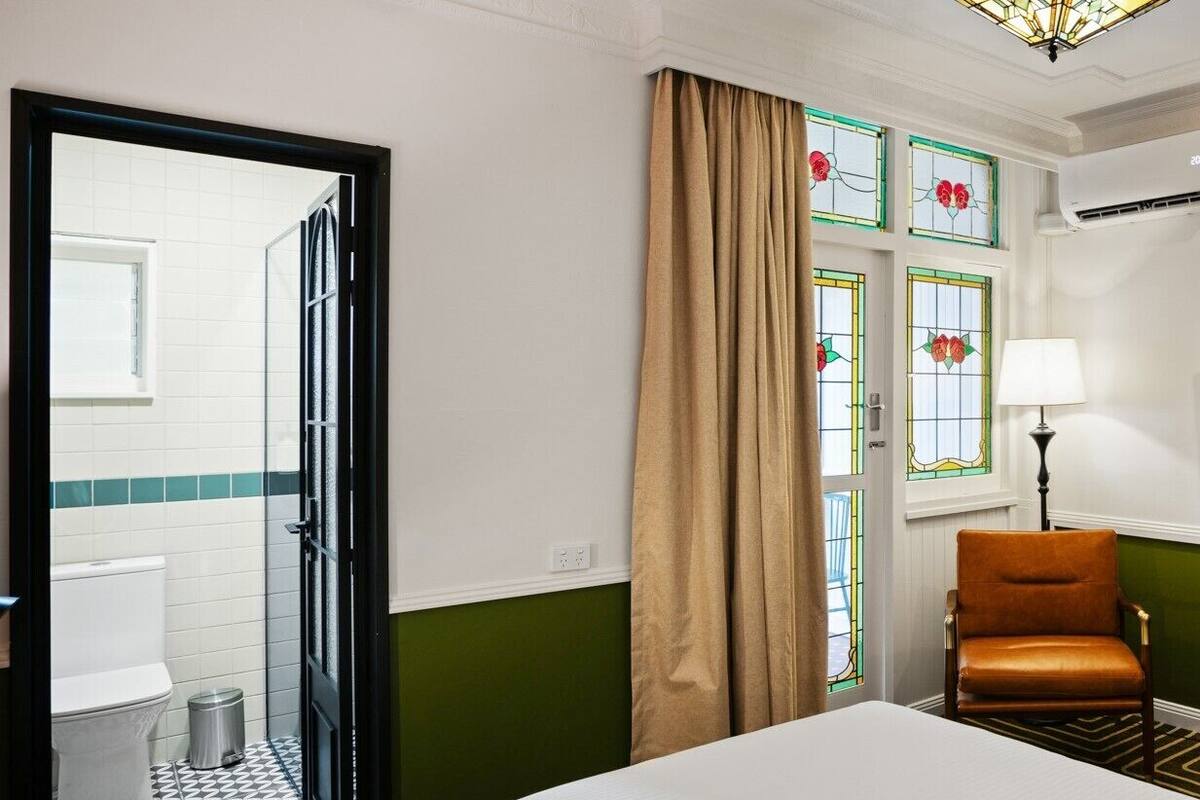 premium bedding, desk, blackout curtains, soundproofing