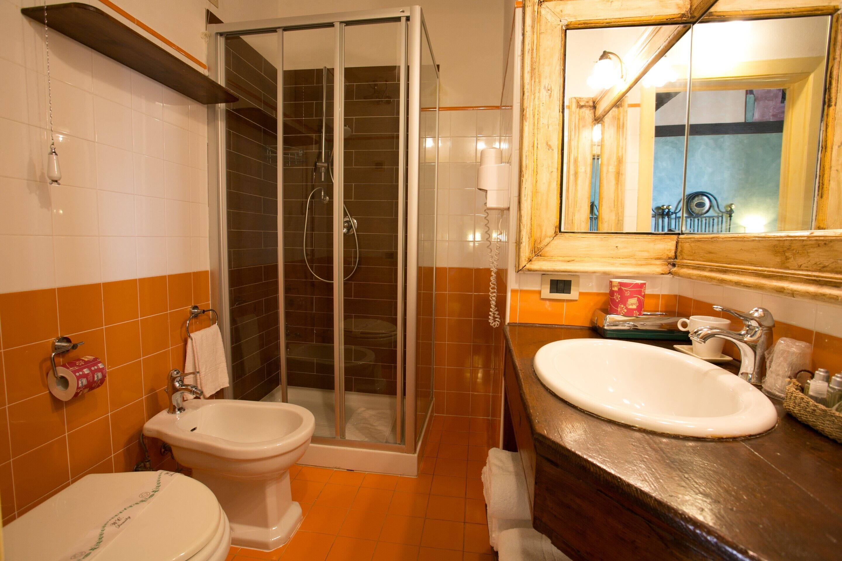 classic room | bathroom | shower, designer toiletries, hair dryer, bidet