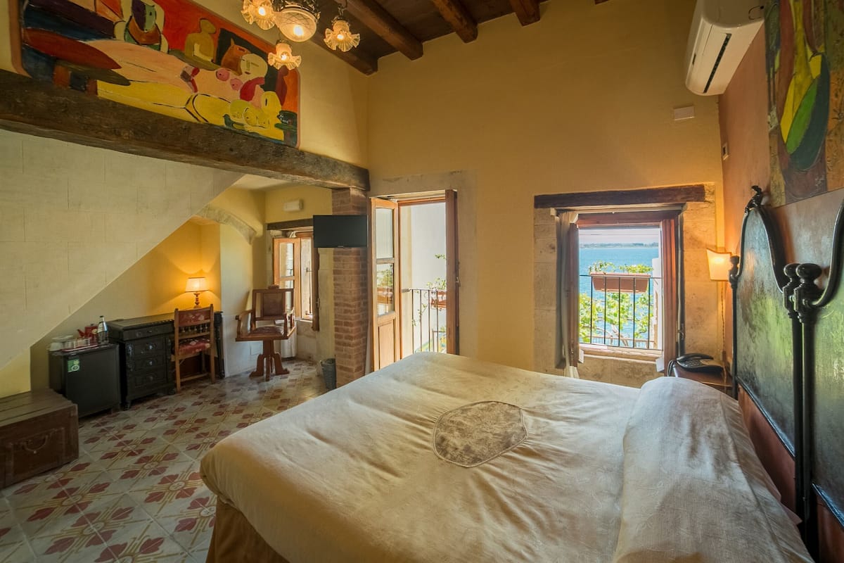 panoramic double room, sea view | 1 bedroom, premium bedding, down duvets, memory-foam beds