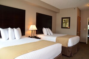 Family Suite, 2 Queen Beds with 1 Sofa Bed | Premium bedding, pillowtop beds, soundproofing, iron/ironing board - Qube Hotel (Polk City)