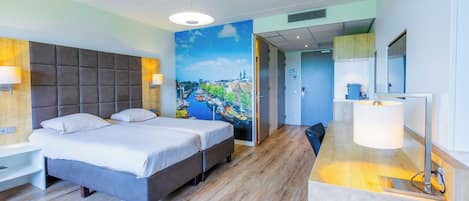 Deluxe Room, 2 Single Beds, Non Smoking | In-room safe, desk, soundproofing, iron/ironing board