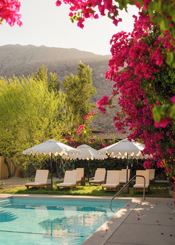 2 outdoor pools, open 6:00 AM to 11:00 PM, pool umbrellas, pool loungers - Casa Cody (Palm Springs)