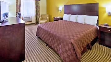 Pillow-top beds, desk, blackout curtains, iron/ironing board