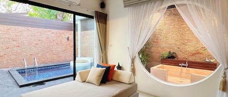 One Bedroom Villa with Private Pool | Living area | LCD TV