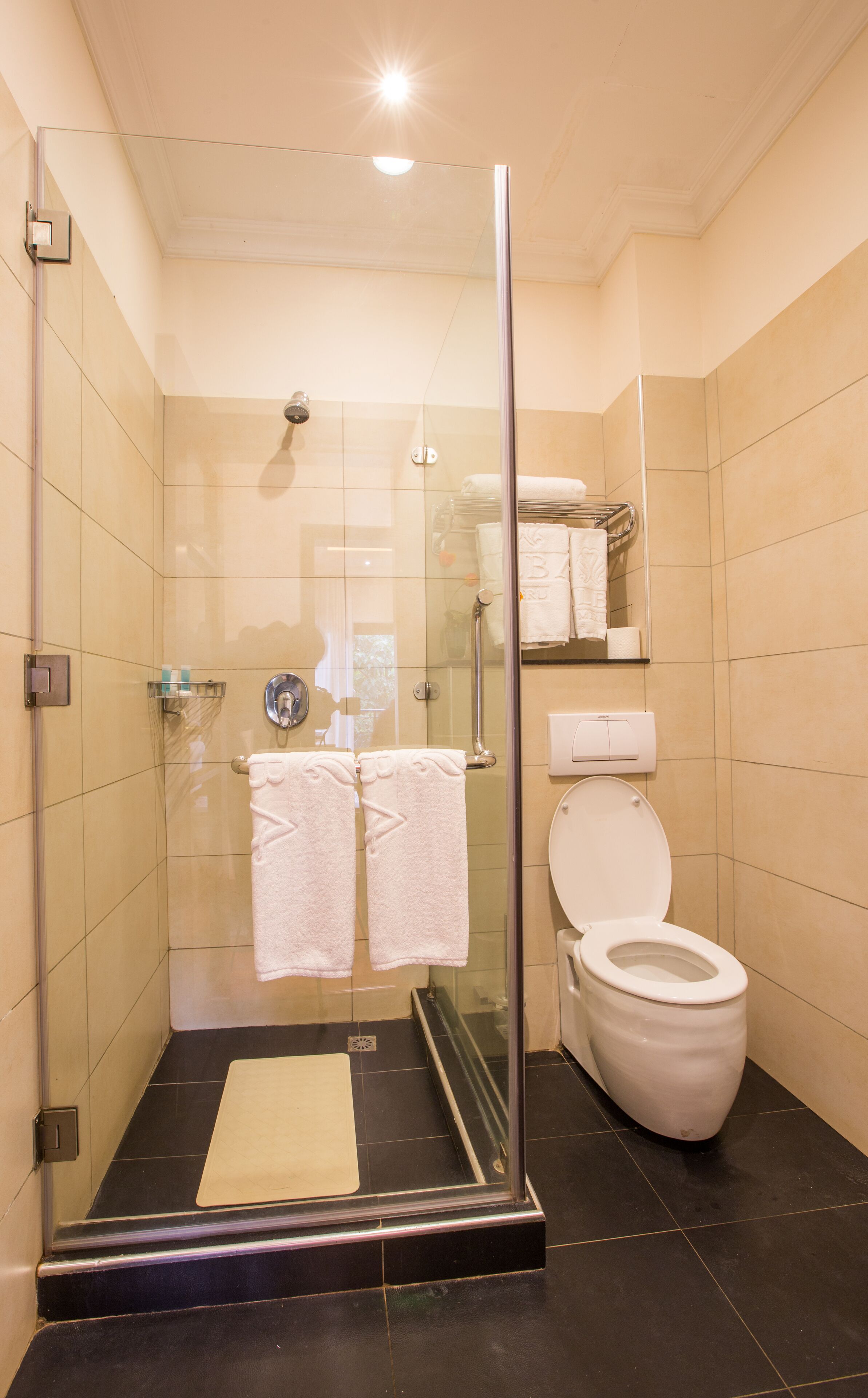 two bedroom suite | bathroom | shower, rainfall showerhead, designer toiletries, hair dryer