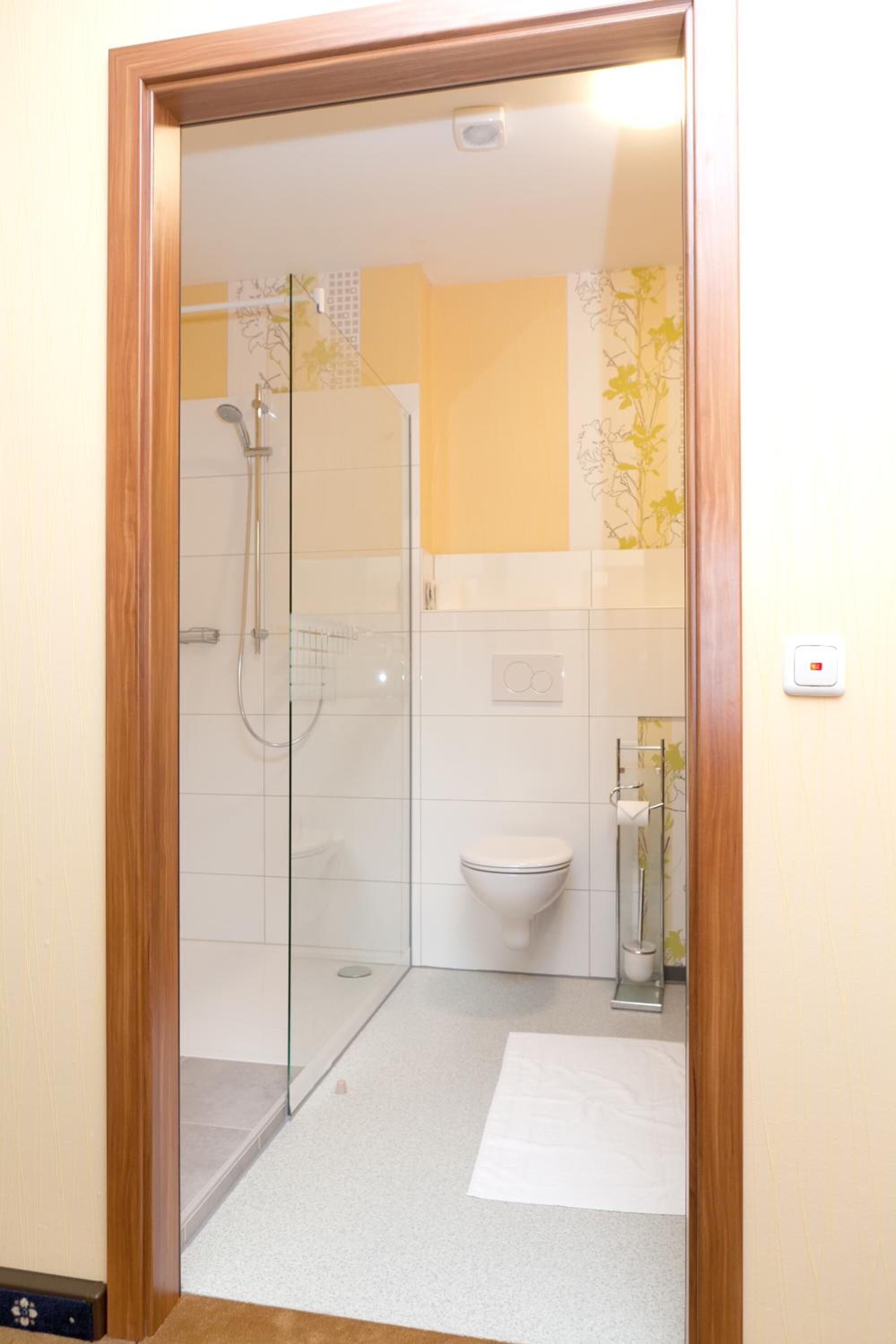 shower, rainfall showerhead, free toiletries, hair dryer