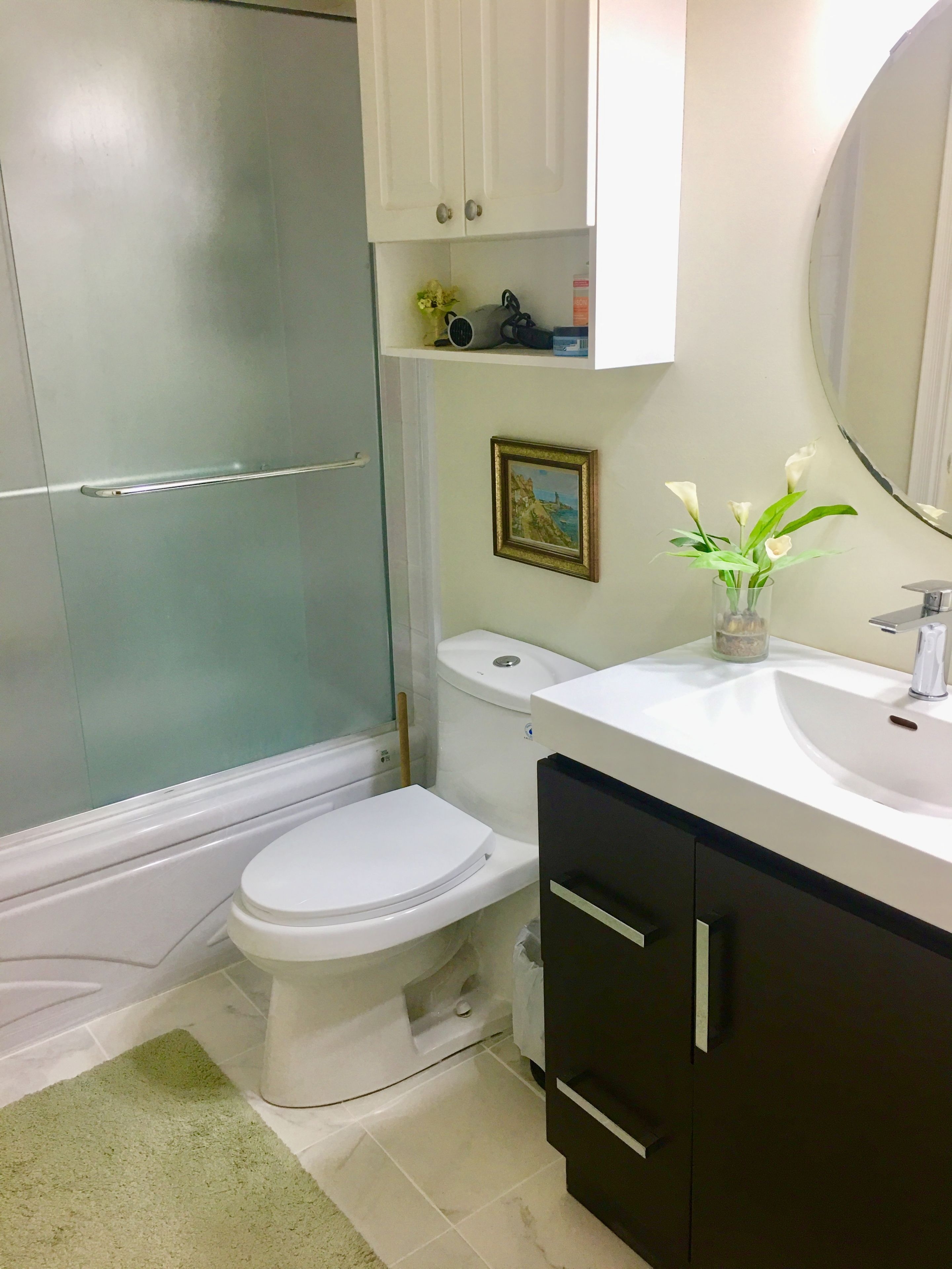 hair dryer, slippers, towels