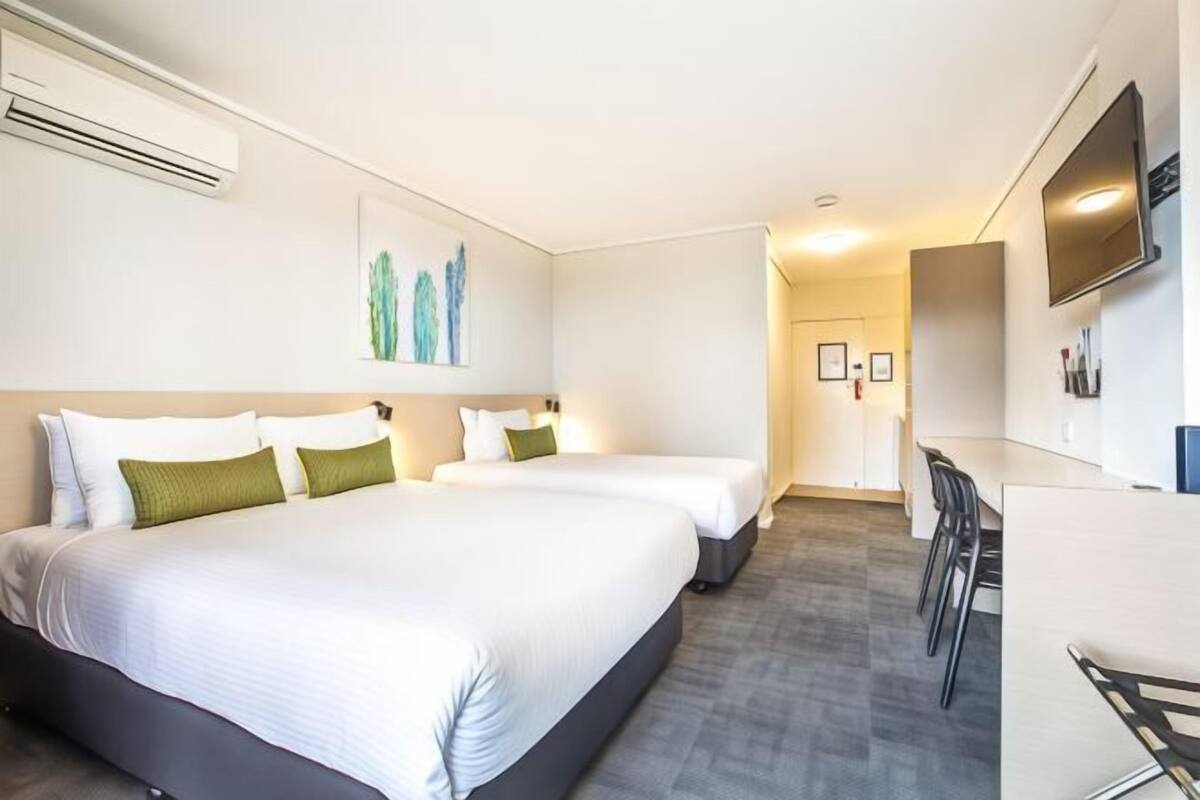Desk, iron/ironing board, WiFi (free), bed sheets
